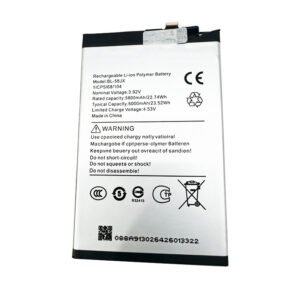 BL-58JX 6000mAh 3.92V Li-ion Polymer replacement battery for Infinix Hot 70, new 3.92V version, front view showing battery surface and small 2-pin connector