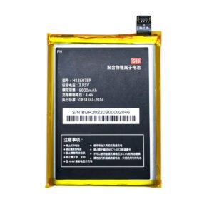 H126078P 9000mAh 3.85V Li-ion Polymer replacement battery for CONQUEST S18, front view showing battery surface and connector