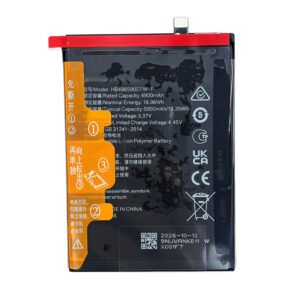 HB496590EFW-F 5000mAh 3.87V Li-ion Polymer replacement battery for Honor X6, X7, Play 20, and Play 30, front view showing battery surface and connector