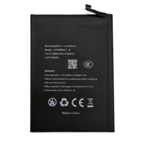 LI476589JLY_B 5080mAh 3.87V Li-ion Polymer replacement battery for Blackview A53 and A53 Pro, front view showing battery surface and connector