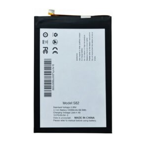 S82 10000mAh 3.85V Li-ion Polymer replacement battery for Oukitel K15 Plus, front view showing battery surface and connector