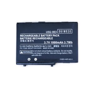 USG-003 1000mAh 3.7V Li-ion Polymer replacement battery for Nintendo DSLite, front view showing battery surface and connector