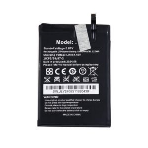 S118/WP28 10600mAh 3.87V Li-ion Polymer replacement battery for Oukitel WP28, S118, and WP36, front view showing battery surface and small 2-pin connector